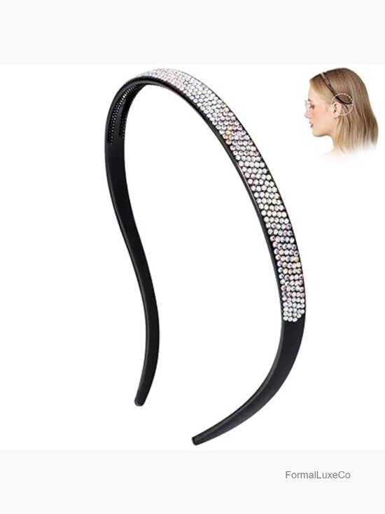 Non-Slip Glasses Headband Sparkly Diamond Hairband Comfortable Thin Headband main image 4